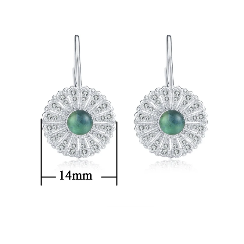 

Authentic 925 Sterling Silver Big Flower Blue CZ Stud Earrings for Women Sterling Silver Jewelry brincos