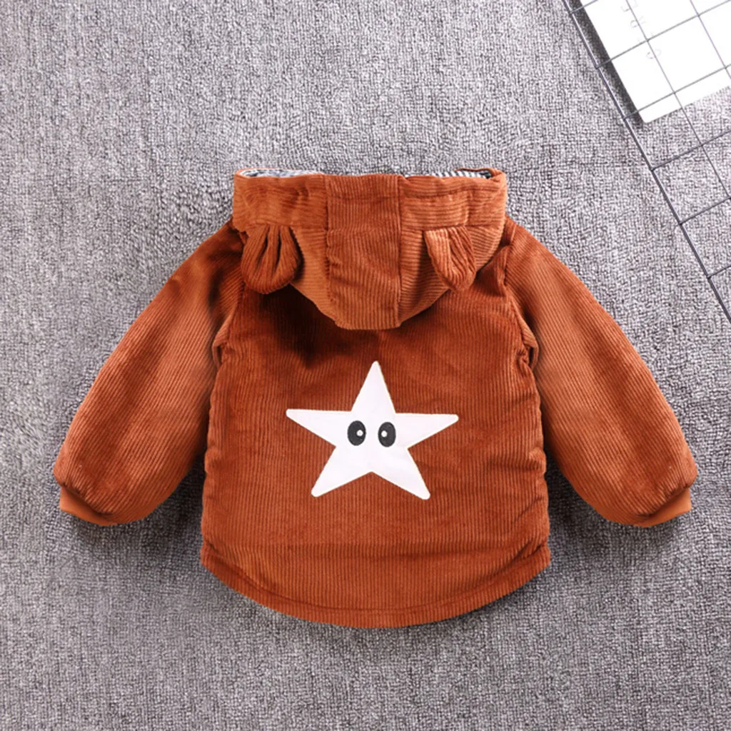

2019 Autumn Winter Girls Boys Cartoon Windproof Coat Kids Hooded Warm Outwear Jacket Children Windbreaker Clothing
