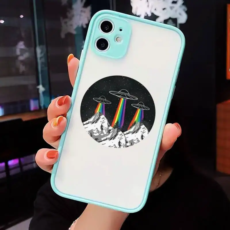 

Alien space Phone Case Clear Funda matte transparent For blue iPhone 7 8 x xs xr 11 12 pro plus max mini