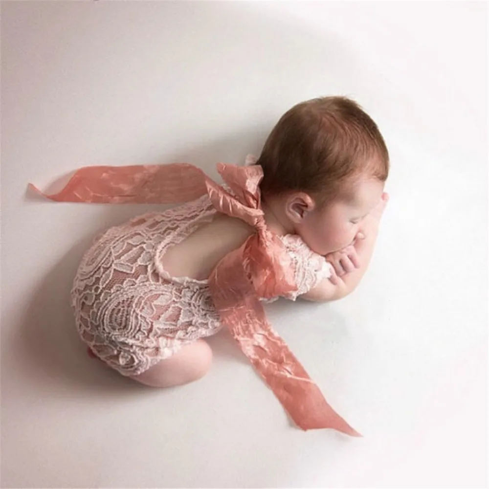 

Newborn Baby Photography Costume Baby Girl Lace Romper Bowknot Infant Lace Jumpsuit Clothes Princess Baby Clothes Christmas Gift