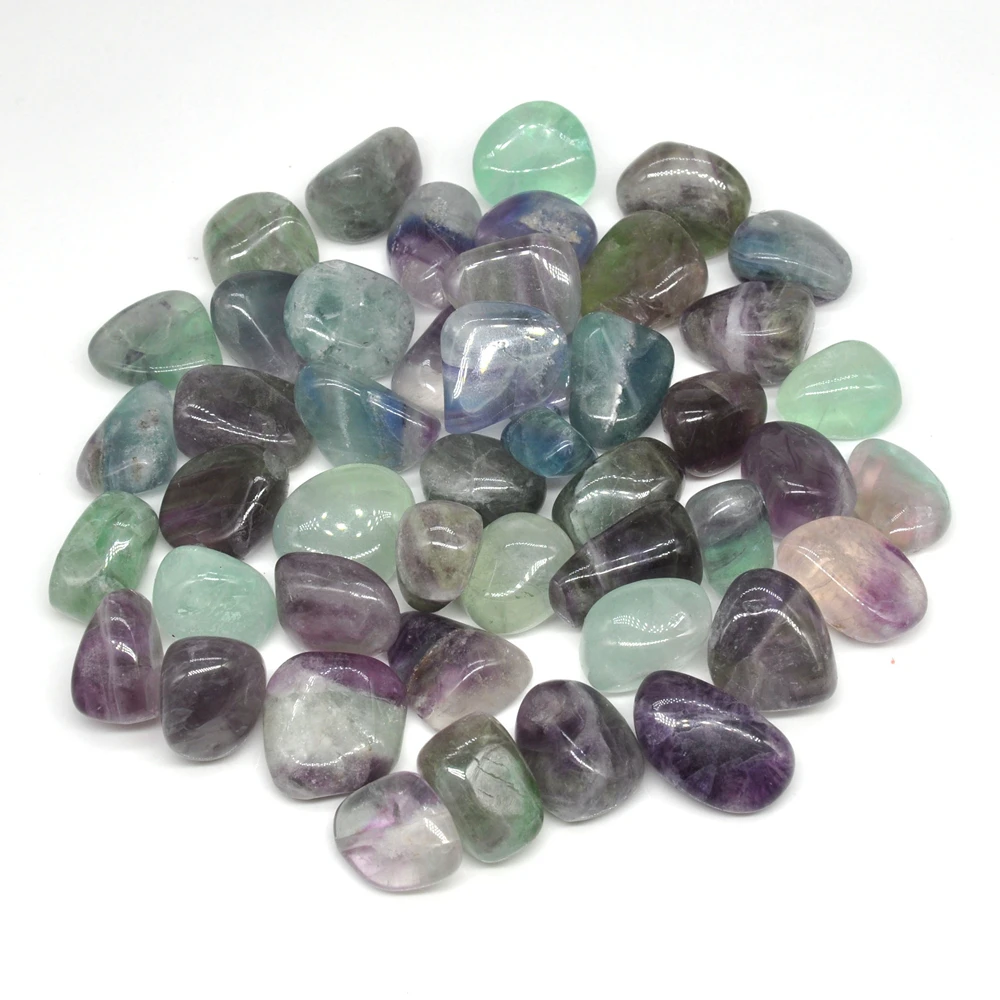 

Natural Fluorite Tumbled Stones Bulk Healing Crystals Reiki Polished Gemstones Gem Raw Aquarium Decoration Minerals