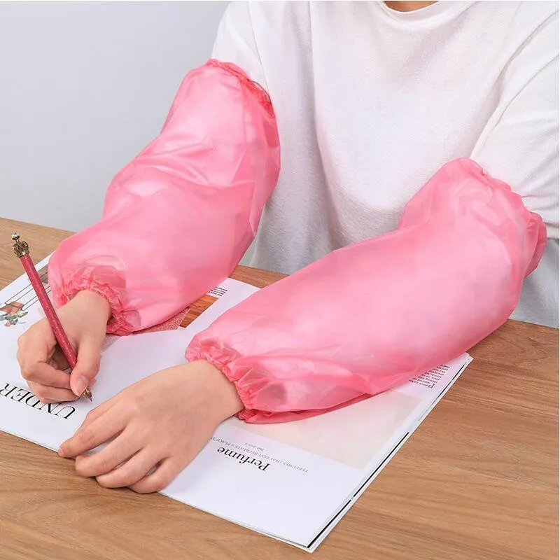 

100Pcs waterproof and oil-proof disposable arm sleeves elastic bands household cleaning supplies long sleeve sleeves