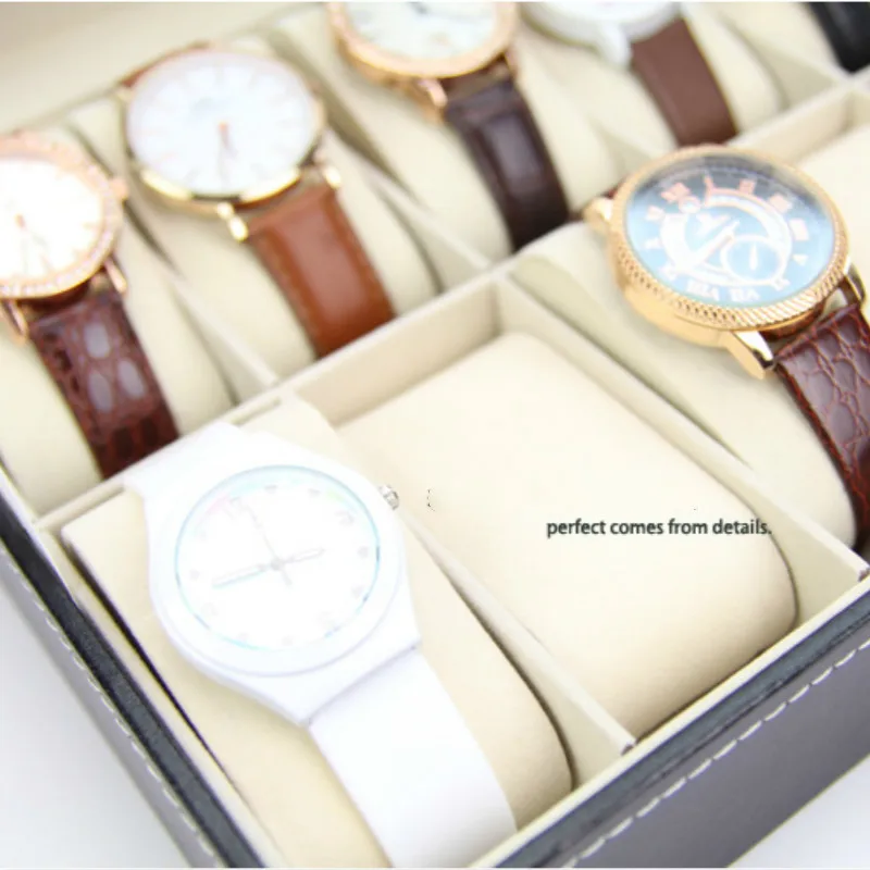 

PU Leather 10-digit Watch Box Jewelry Craft Gift Storage Display Packaging Box Display Case Watch Display Stand Organizer