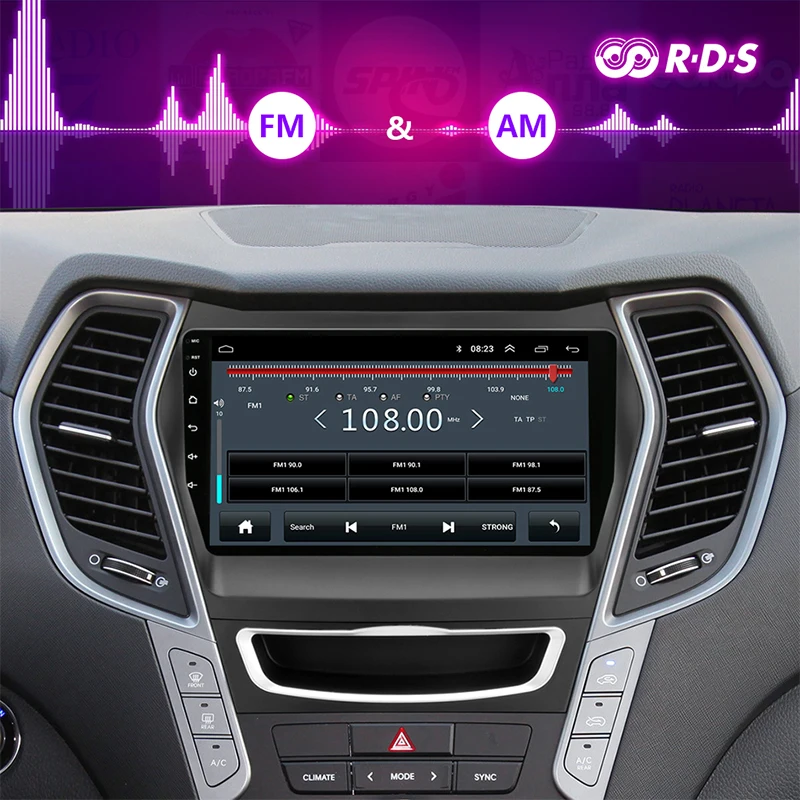 Jansite 9 &quotАвтомобильный Радио плеер для Hyundai Santa fe 2013 2017 Авторадио Android 2G + 32G