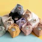 Носки женские в стиле ретро, хлопок, с вышивкой кота, разные цвета, 1 пара, весна-лето