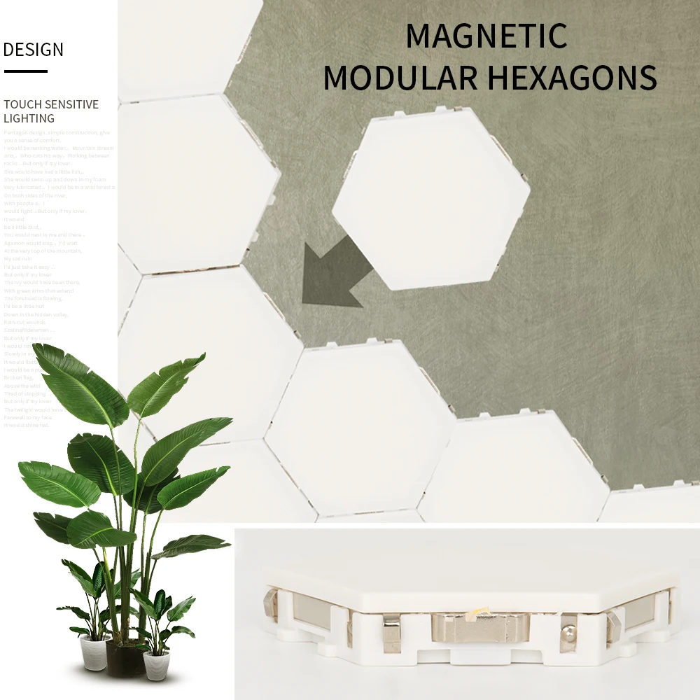 Квантовая лампа светодиодный сенсорный Ночной светильник шестигранные