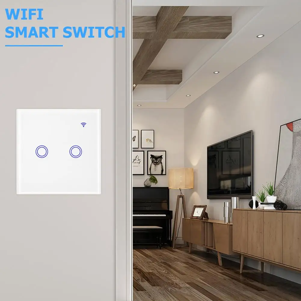 

Wireless Smart Wall Light Switch for Home Office Wifi Voice APP Remote Control Mobile Phone Or Voice Control Timing Switch