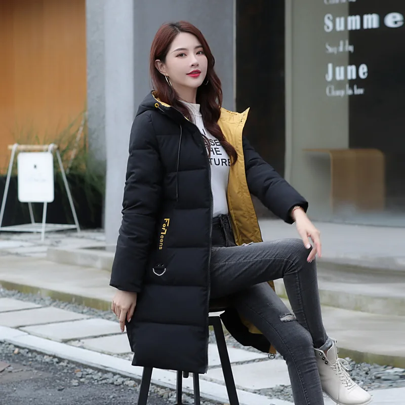 2020 new cotton-padded women's long slim padded down cotton-padded jacket coat winter ladies fashion cotton-padded clothes