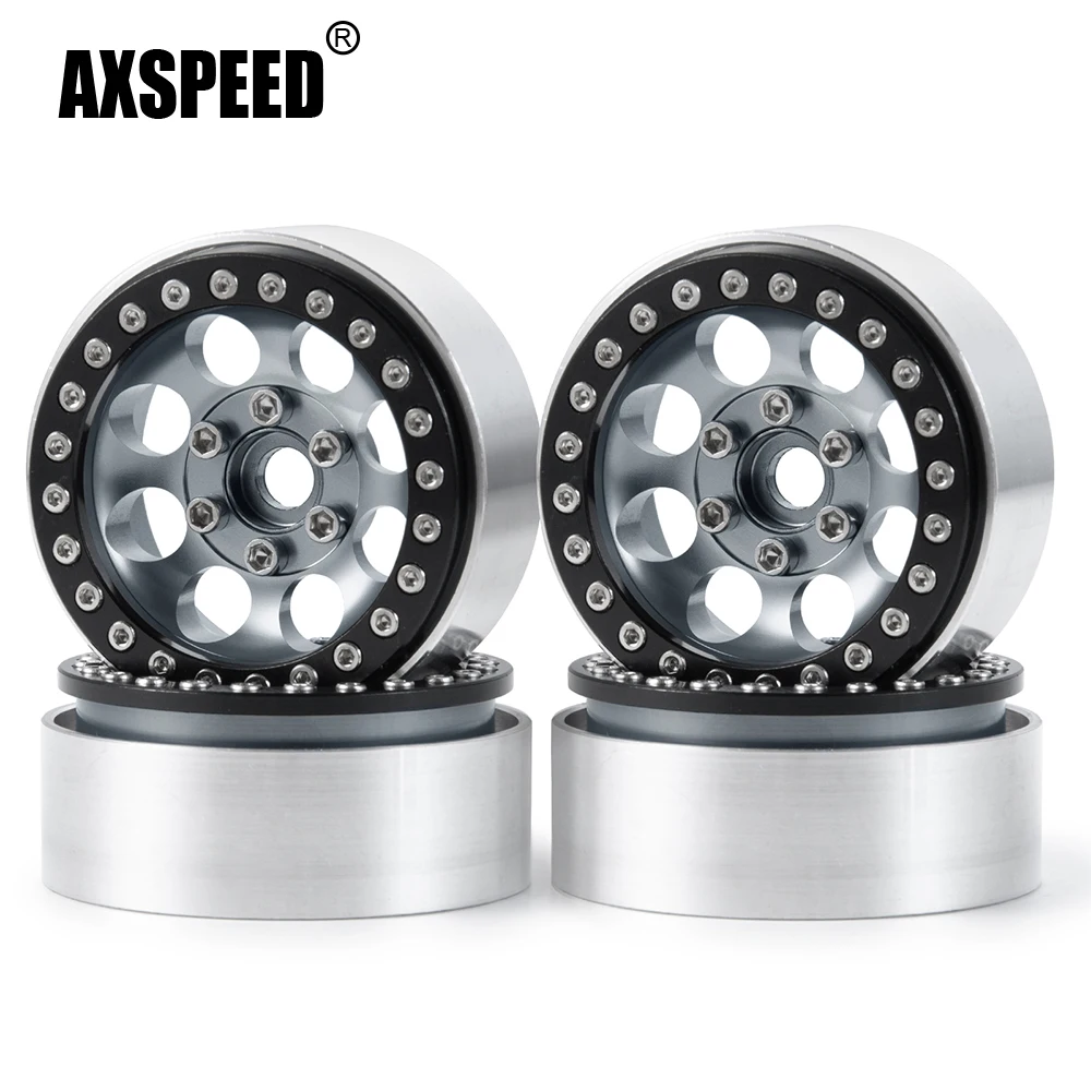 

AXSPEED 4Pcs/lot Beadlock Metal Alloy 1.9 inch Wheel Rims Hubs for Axial SCX10 D90 D110 CC01 1/10 RC Crawler Truck Car Parts