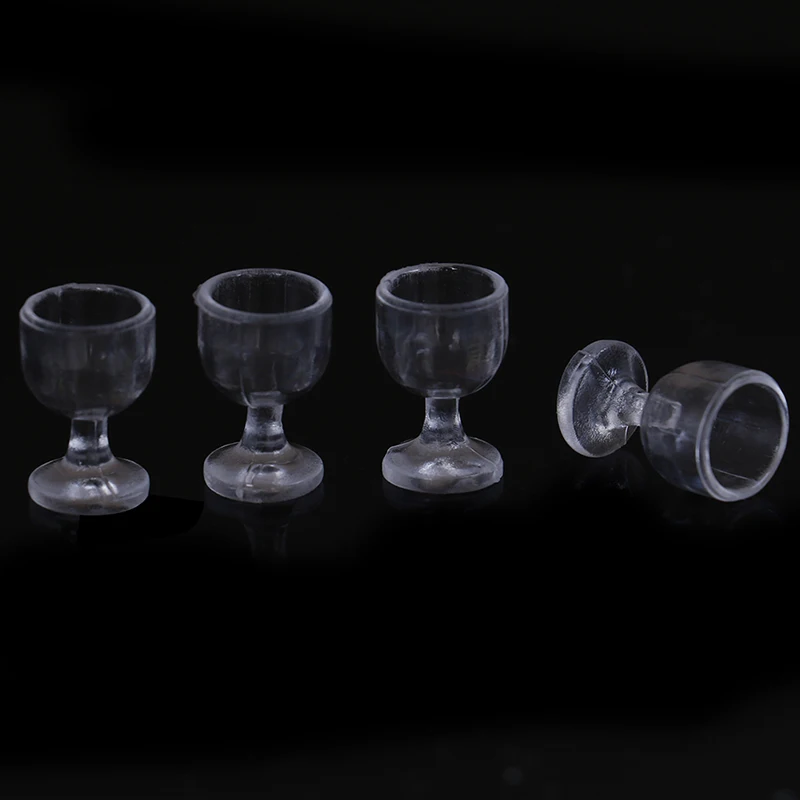

4Pcs 1:12 Dollhouse miniature goblet cup doll house kitchen wine glass cups