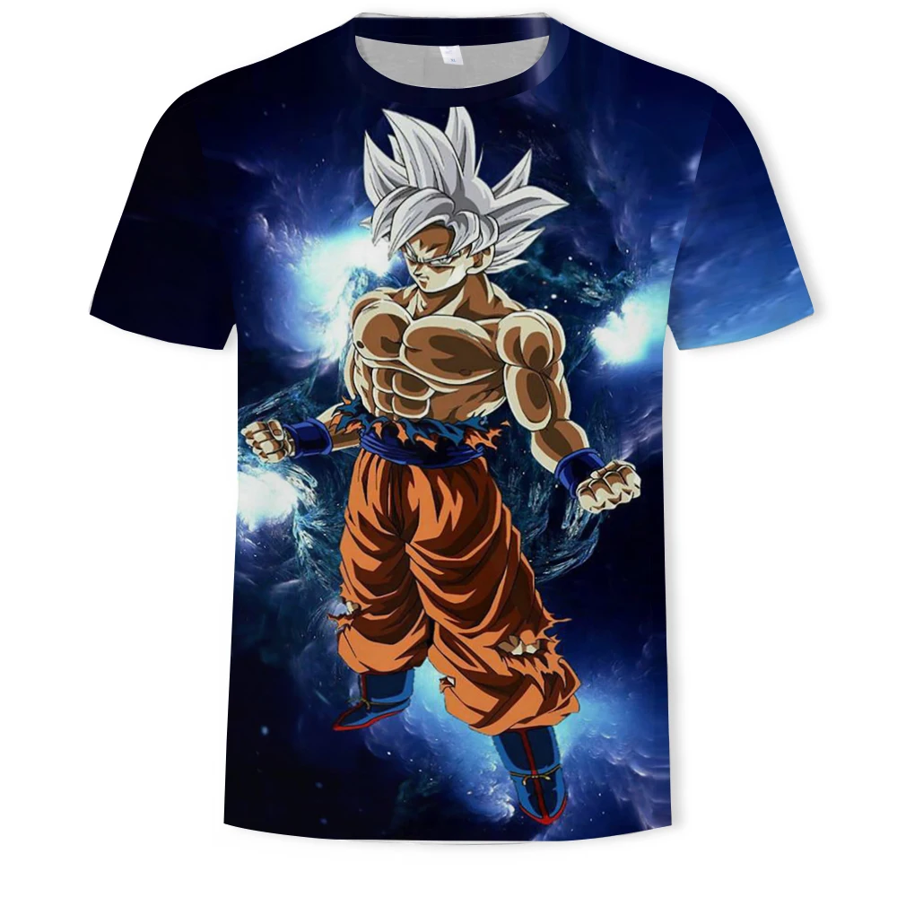 

2021 new dragon ball theme top fashion cartoon Japanese cartoon men's T-shirt anime 3DT sports shirt boy summer