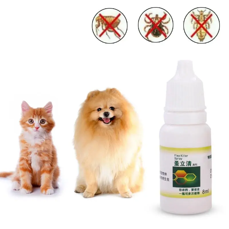 

8ml Dog Cat Flea Tick Killer Anti-flea Insecticide Spray Lice Insect Remover Liquid Pet Supplies