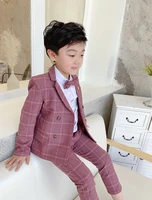 2021 new design boys jacketpants 2pcs clothing set gentleman kids formal wedding suit children performance graduation dress