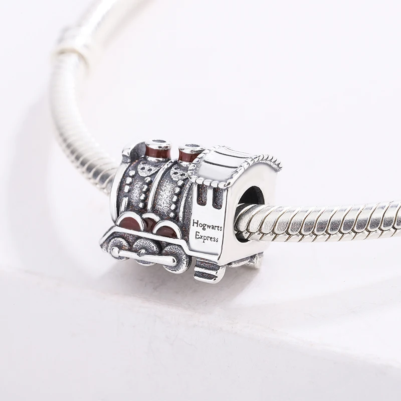 

Fashion Accessories 925 Sterling Silver Red Enamel Express Train Pendant Charm Bracelet D IY Jewelry Making For Original Pandora