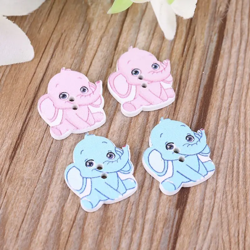 Деревянные пуговицы в виде слона 50 шт. 2 отверстия скрапбукинг поделки сделай сам