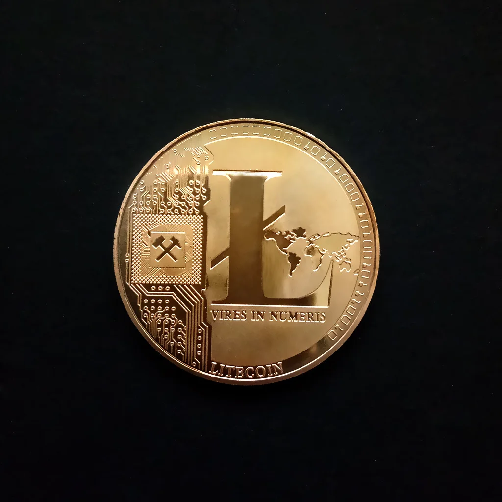 LTC Золотой Античный Биткоин коллекционные художественные памятные коллекционные монеты подарок Счастливый позолоченный Монетный бит BTC металлический элемент 40x3mm35g - Цвет: LTC