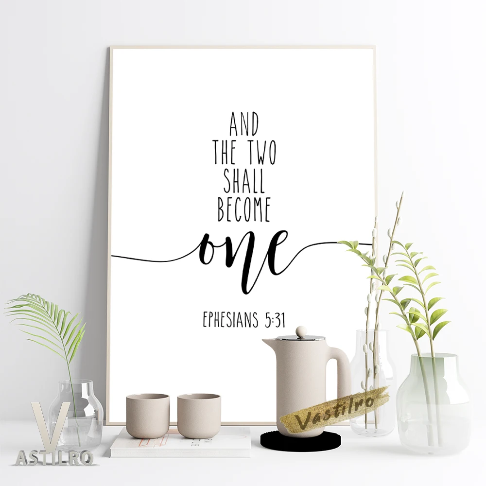 

60% OFF And The Two Shall Become One, Ephesians 5:31, Bible Verse, Printable Wedding Decor, Wedding Gift, Printable Scripture, B