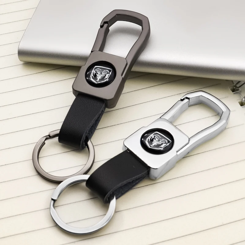 Брелок для автомобиля металлический + кожаный подвесной модный автомобильный