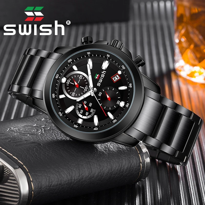 Шикарные Элитный бренд Для мужчин наручные Черный Бизнес хронограф 2020 все