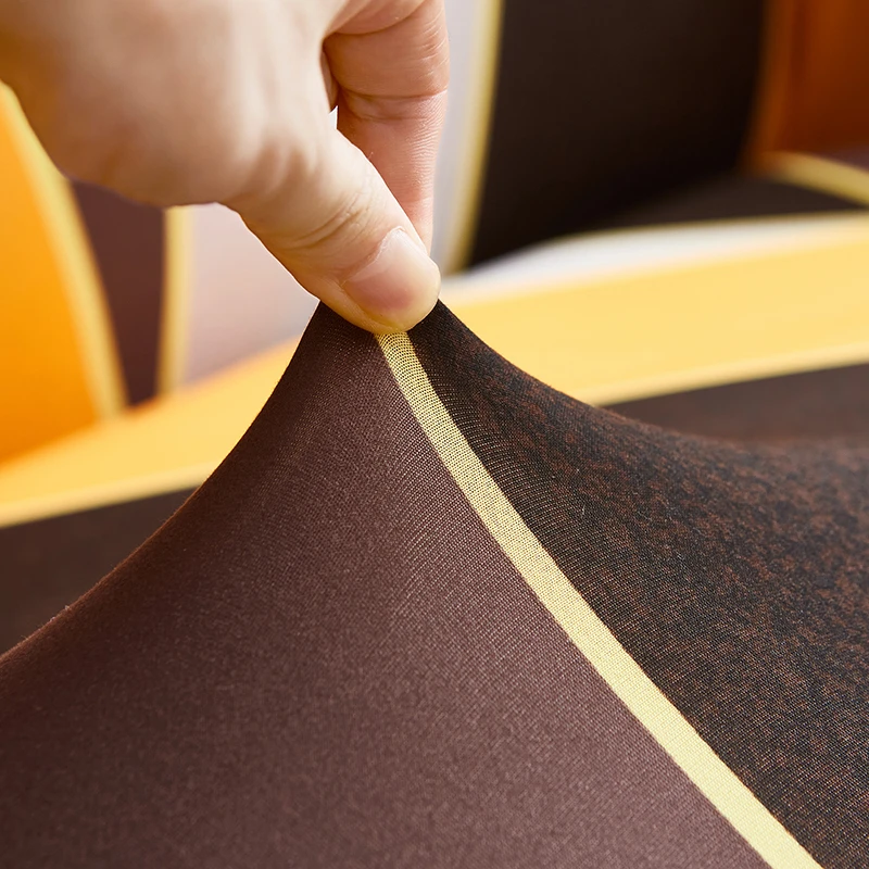 Чехол для дивана из спандекса с принтом в клетку эластичный оранжевый