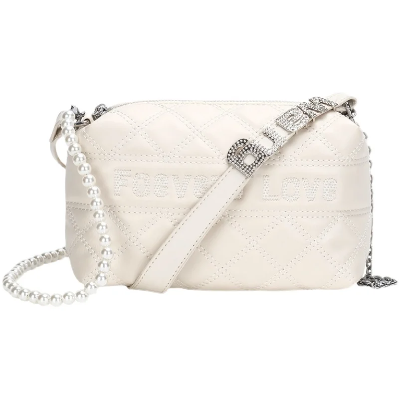 

Silver Chain Thread Small PU Leather Crossbody Bags For Women 2021 Trend Hand Bag Women's Branded Trending Shoulder Handbags