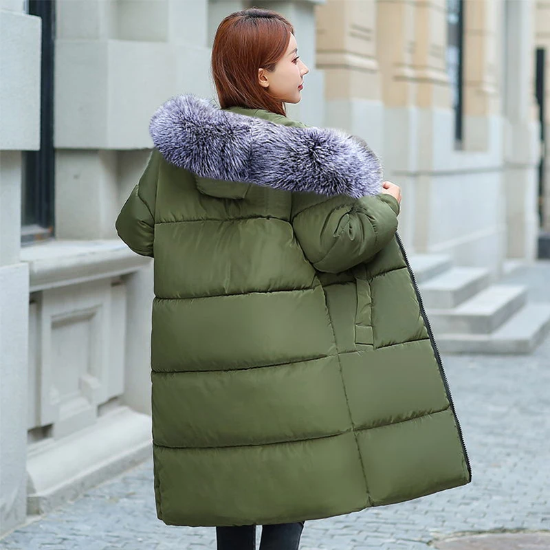 2019 Новое поступление зимняя куртка женская с капюшоном мехом Модная парка Теплая