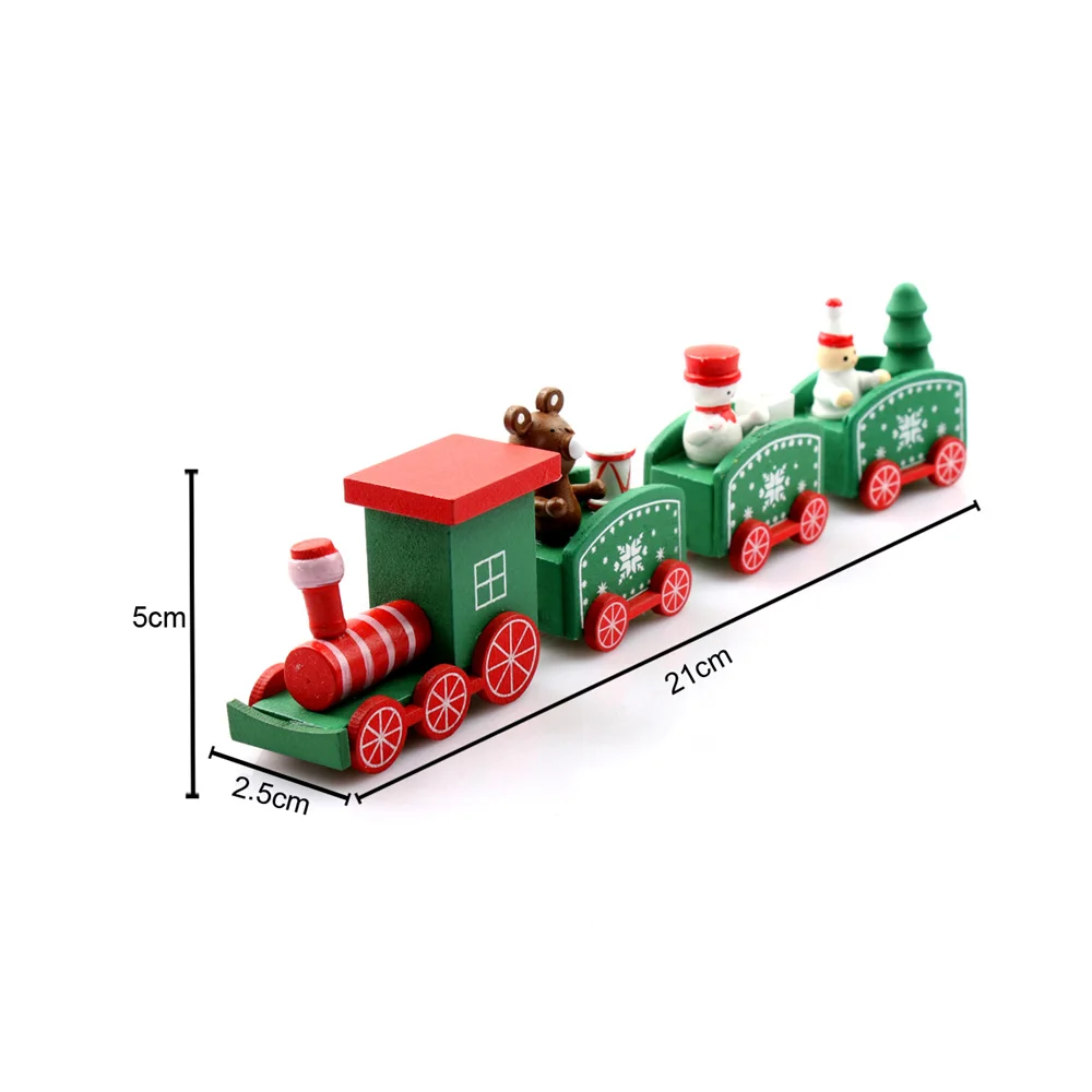 Новый Рождественский поезд окрашенное дерево Рождественское украшение для дома