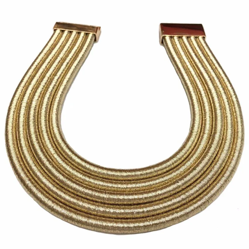 4235 Gold Necklace MANILAI Punk Alloy Torque Choker Necklaces For Women Maxi Jewelry Africa Big Collar Statement Necklace Boho Collier Femme - Metal Color: 4235 Gold Necklace