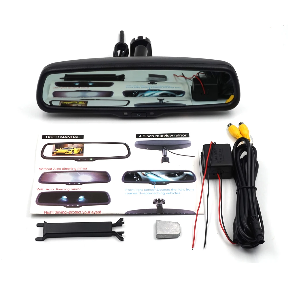 Автомобильный монитор 4 3 дюйма с функцией автоматического затемнения и