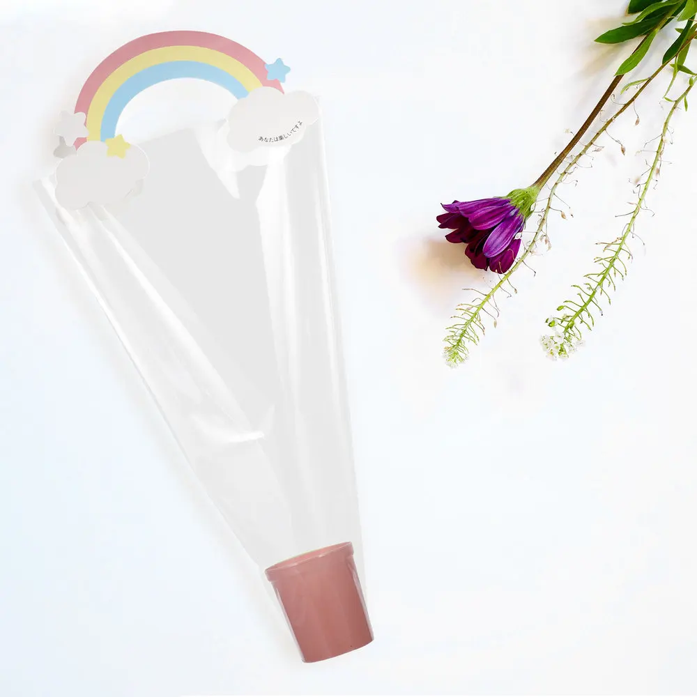 

12pcs Rainbow Design Flowers Storage Bags Gift Bouquet Bags Rose Packaging Bags