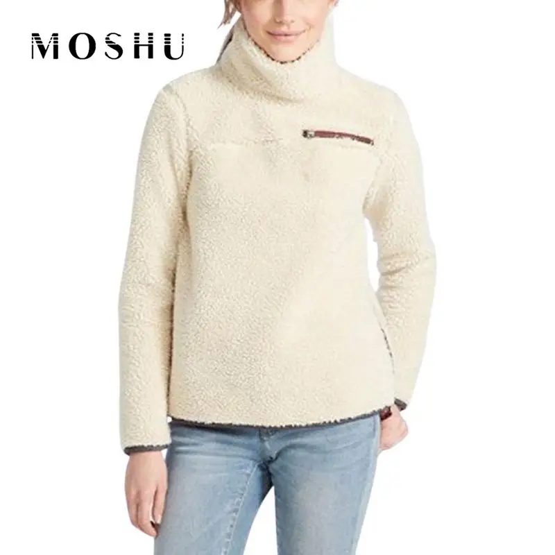 Sweater Women Winter Clothes Turtleneck Fluffy Fleece Warm Pullovers Fashion Long Sleeve Jumpers Pull Femme 2020 | Женская одежда