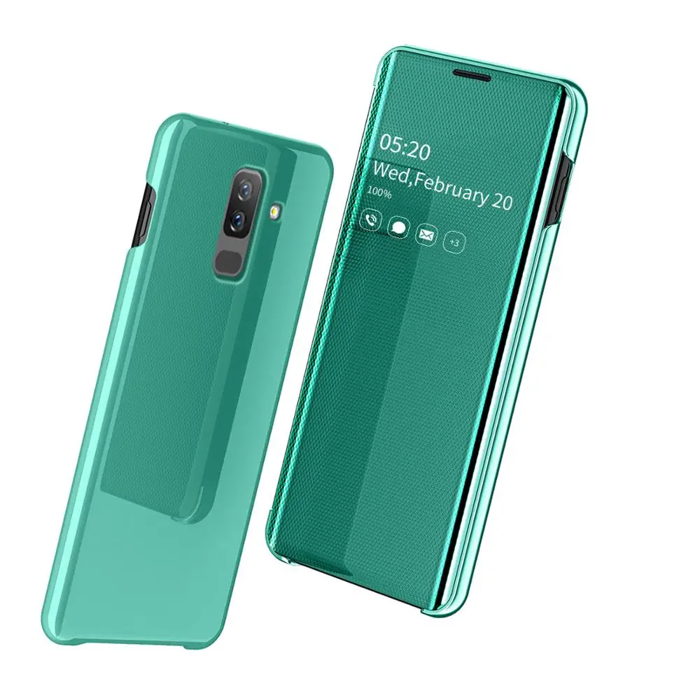 

Smart Mirror Flip Case For Samsung Galaxy A6 Plus Full Protection Clear View Phone Cover for Samsunmg A6 Plus Smart View Case