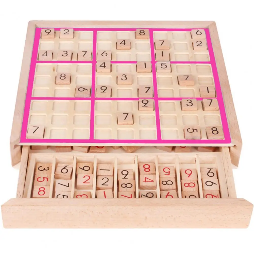 

1 Set Sudoku Educational Multi-function Wooden Desktop Games Sudoku for Gift