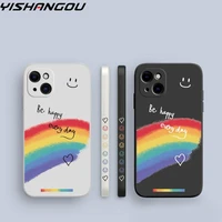 smile rainbow case for iphone 13 pro max 12 11 pro xs max xr 8 7 plus se 2020 shockproof smile pattern silicone case cover capa