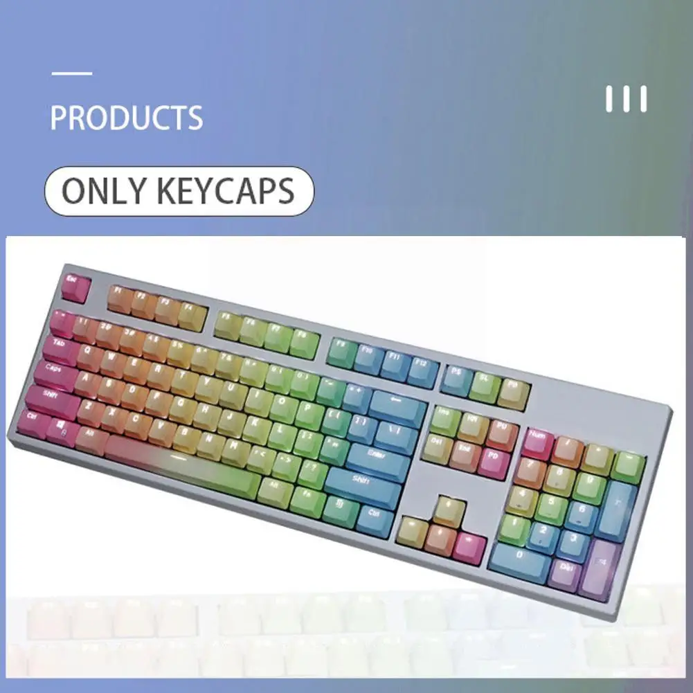 

104 S Sunset Gradient Backlit Caps Thick Pbt Oem Profile For Mx Switches Of Mechanical Board With Pulle B7s5