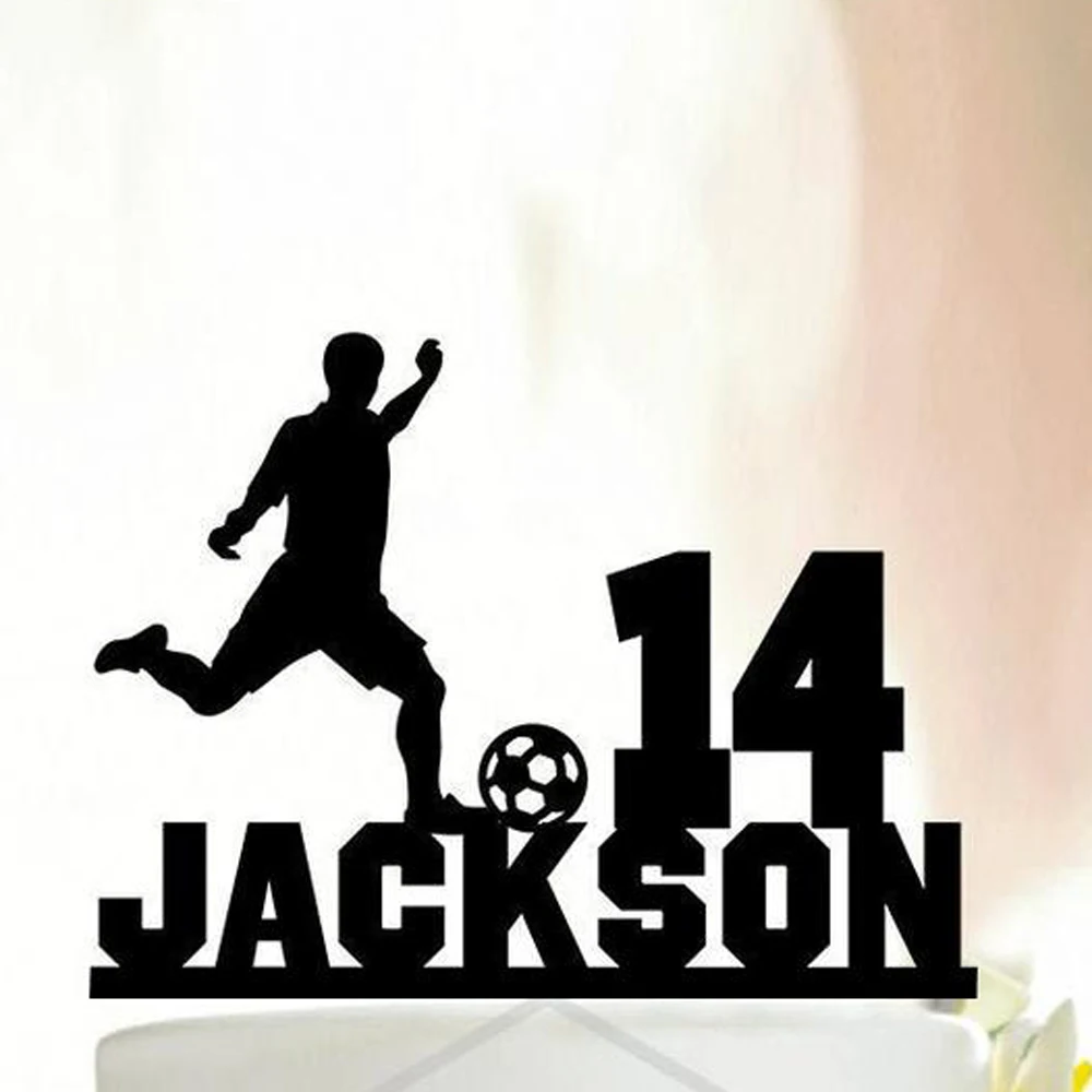 Персонализированные футбольный торт Топпер для торта С Днем Рождения Мальчики