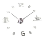 Большие настенные часы, современные декоративные акриловые зеркальные наклейки 3D сделай сам, большие настенные часы с надписью