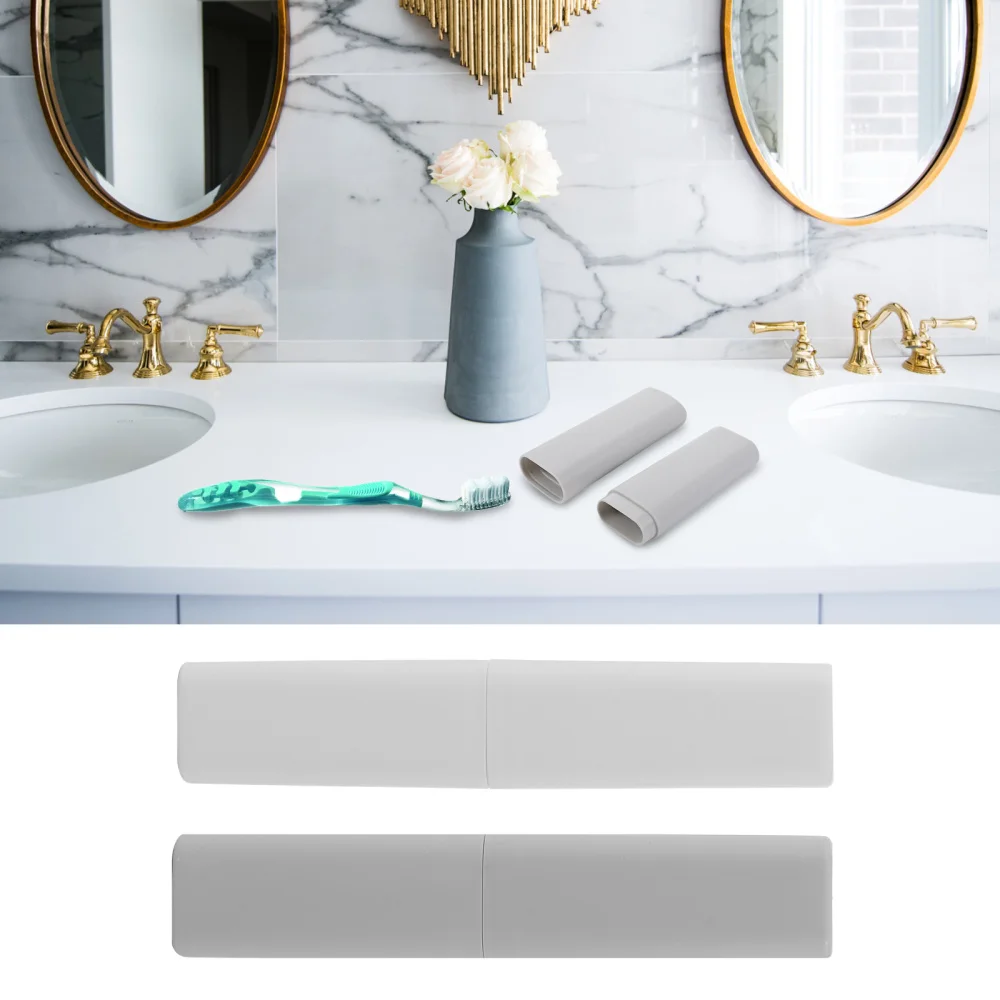 

2Pcs Durable Toothbrush Case Portable Breathable Toothbrush Holder for Travel