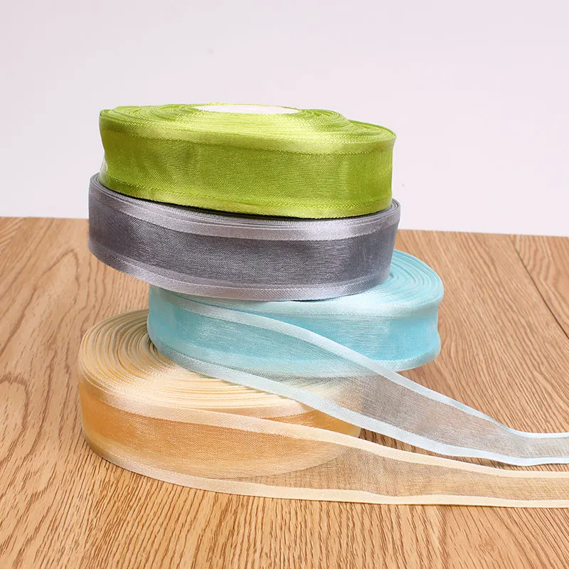 

2.5 Cm Floral Gauze Ribbon Flowers Ribbon Cake Bouquet Ribbon Handmade Diy Material Wide Border Decorative Ribbon