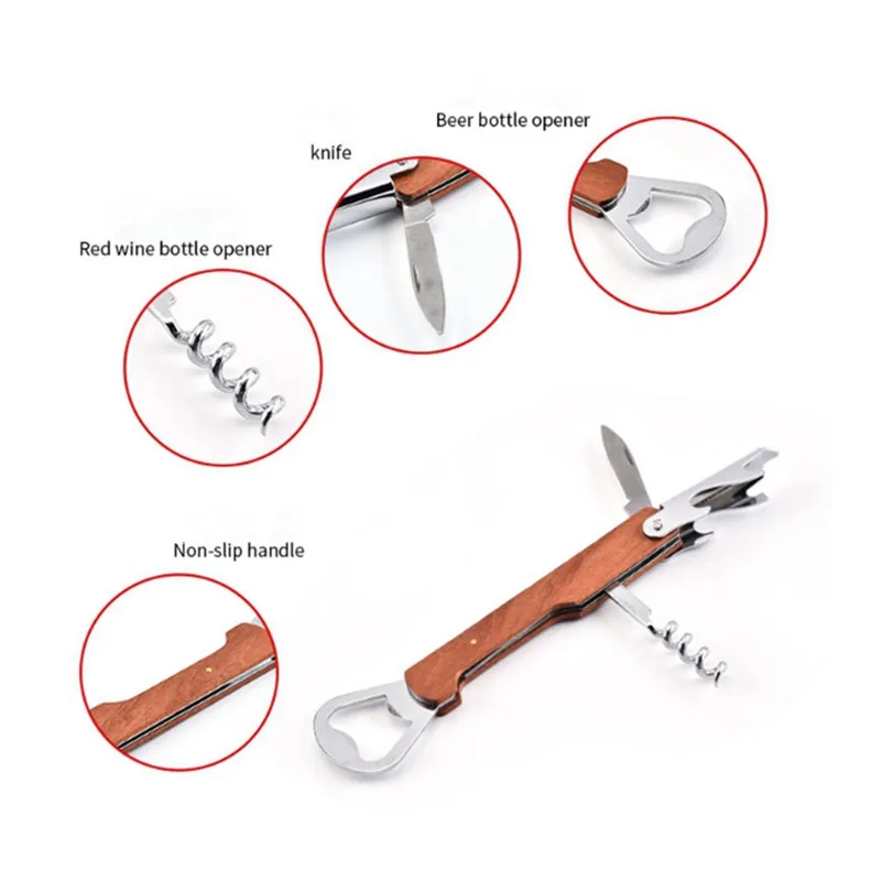 Деревянный многофункциональный нож для Вина Штопор штопор винных бутылок