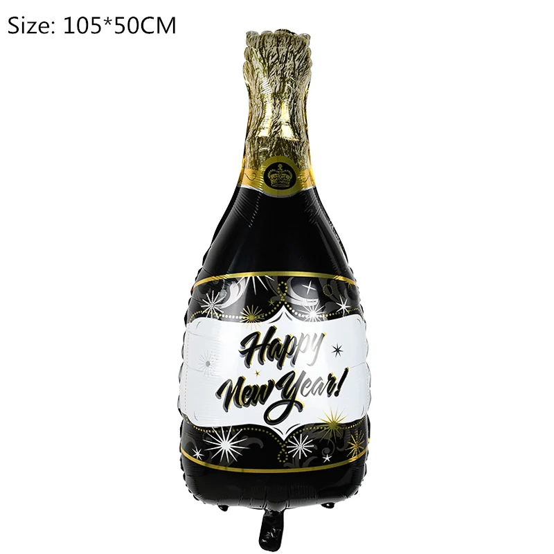 1pcs new year bottle 1 шт Свадебные юбилейные вечерние фольга шарики в виде бутылок шампанского бутылки/пивная чашка/день рождения торт шары Свадебные украшения День Рождения Вечеринка - Цвет: 1pcs new year bottle