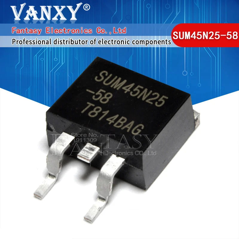 10 шт. SUM45N25-58 TO263 SUM45N25 TO-263 45N25 N-Channel 250V 45A MOSFET | Электронные компоненты и