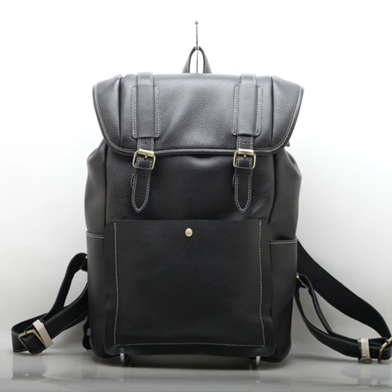 100% Genuine Leather Backpack Men Fashion Large Capacity Travel Bags 2021 New Cowhide Leather Laptop Backpacks Male School Bag