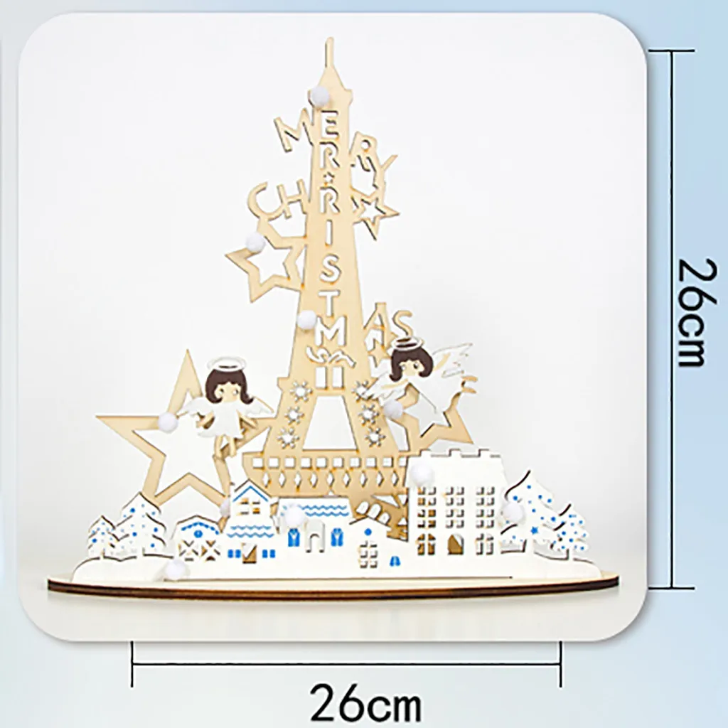 Рождественские украшения креативная башня ангела деревянная роспись DIY домашнее