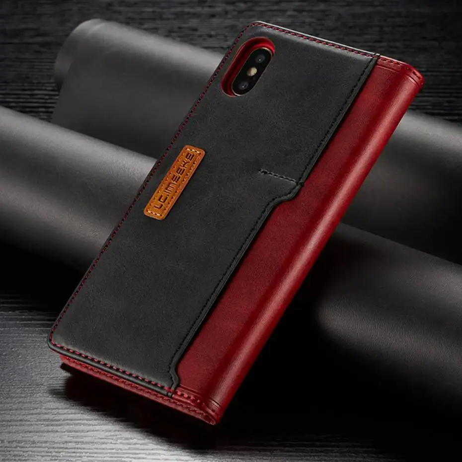 Роскошный кожаный флип-чехол смешанных цветов для IPhone X XS XR XS Max Phone Чехол для iPhone 6 6s 7 8 Plus, чехол-кошелек