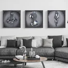 Скандинавская металлическая фигурка, скульптура, холст, живопись, современная статуя, искусство стен, картины для гостиной, домашний декор