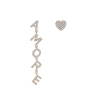 Позолоченные буквы в форме сердца, асимметричная женская модель, роскошный кубический цирконий, подарок для свадебной вечеринки