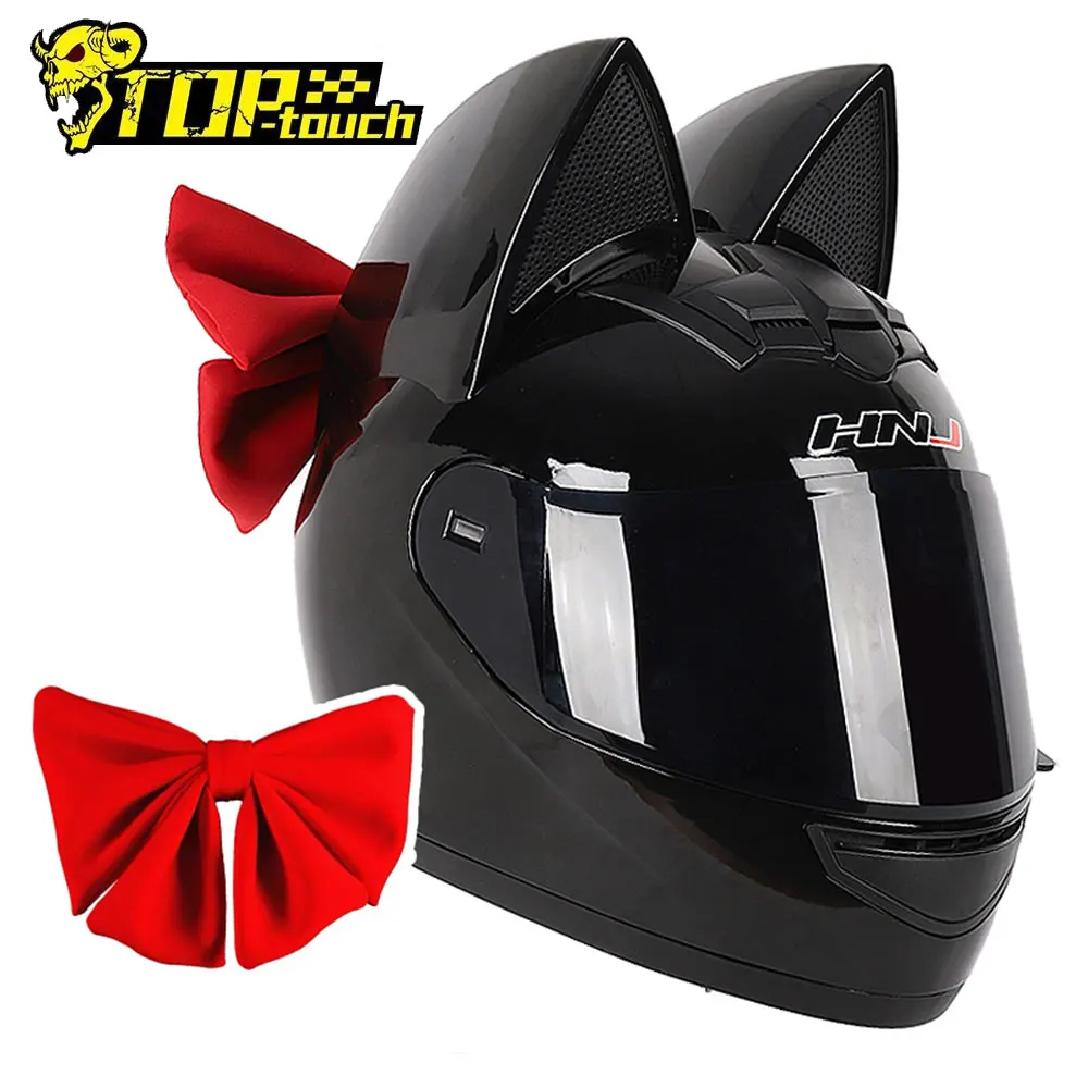 

Woman Motorcycle Helmet Full Face Casco Moto Motocross Helmet Motorbike Riding With Personality Cat Ears 8 Colors For 4 Seasons