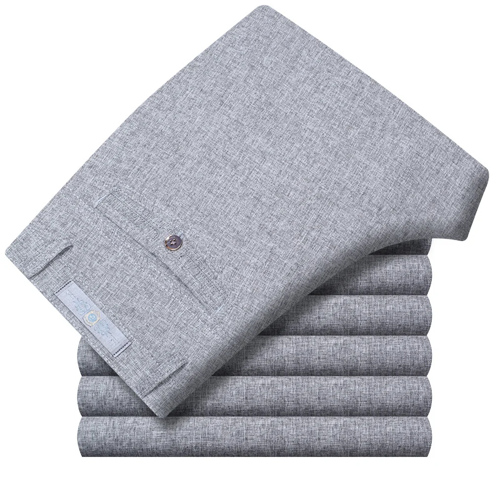 

Calças de linho casual, calças de verão de tamanho grande, masculino, formal, clássico, respirável, 9-color, fino, calças de