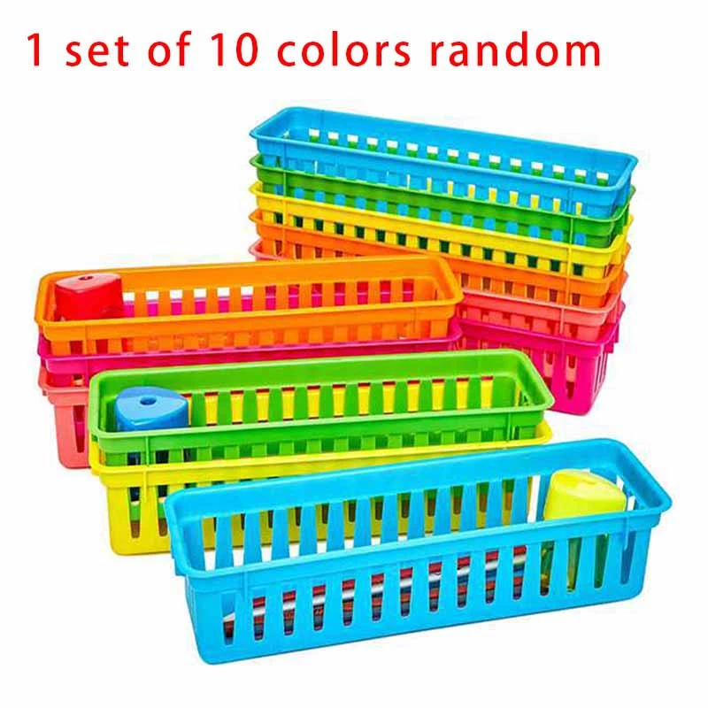 Classroom Pencil Organizer Basket Or Crayon Variety Colors Random (10 Pack) | Спорт и развлечения